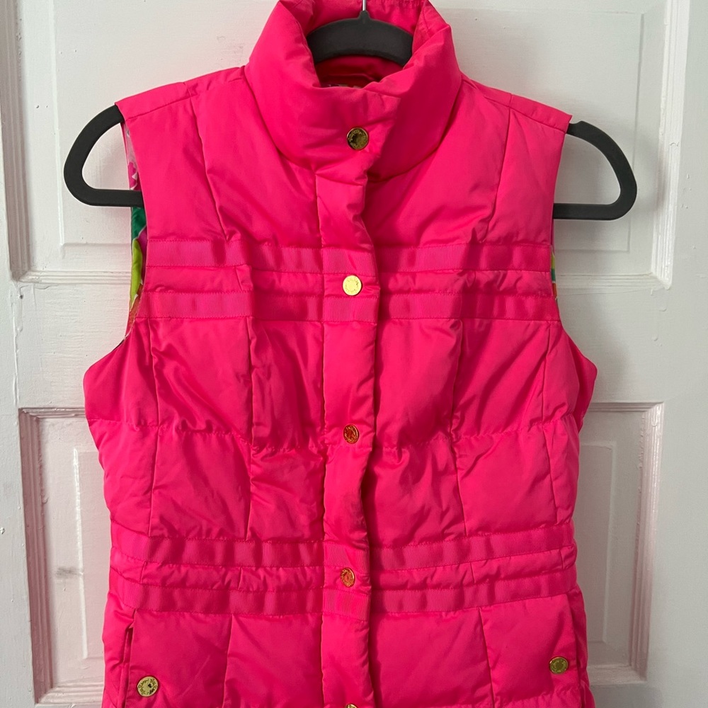 Lilly Pulitzer Puffer Vest— Hot Pink
